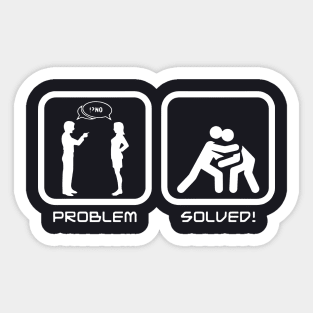 Problem Solved Argument Angry Married Pitcure Wife Sticker